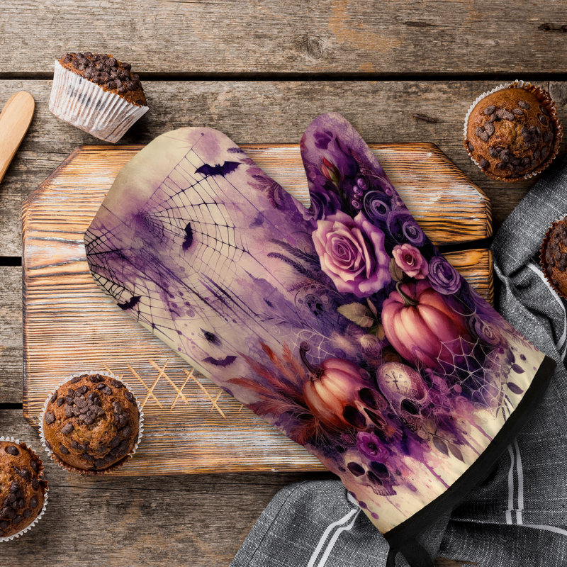 Gothic Rose Webs Oven Mitt Cotton Twill