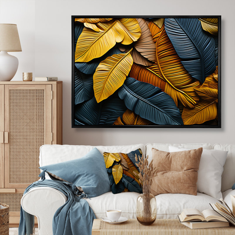 «Vibrant Leafs Field» sur impression sur toile, Cadre flottant noir, H 12 po x l 20 po x P 1 po