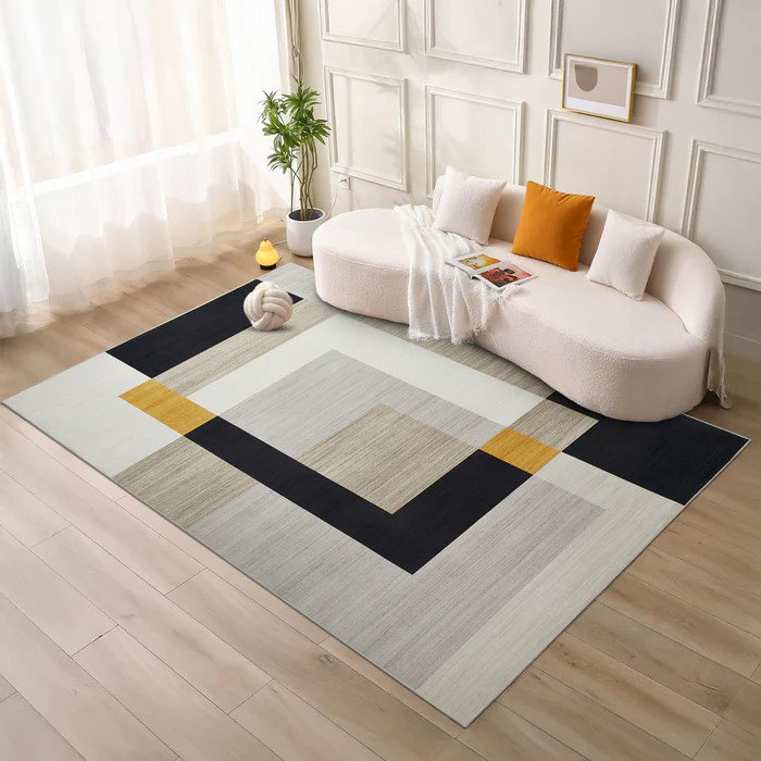 Abstract Machine Printed Area Rug