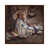 Toile avec cadre en bois brun classique