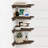 Floating Corner Shelves For Wall Set Of 4, Small Corner Bookshelf For Bedroom Books, Round Wooden Corner Shelf Wall Mount  (Dark Brown)