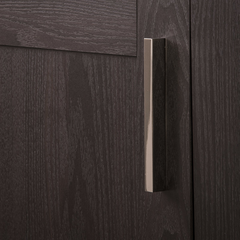 Glossy Nickel Modern Kitchen Cabinet Handles, 5-1/16" 10-Pack