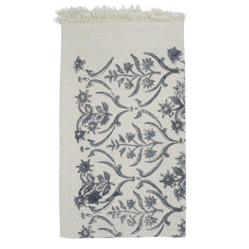 Fabdivine Hand Block Print Cotton Waffle Hand Towels - Elegant & Eco-Friendly Towels for Every Home(Vishalpushp), Gray