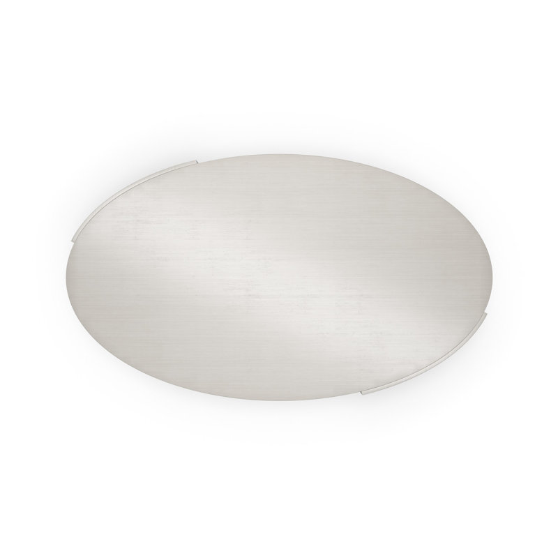 Oval Thunder Finish Wood Coffee Table with Soft Silver Metal Trim
