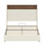 Soft Upholstered Bed Frame Featuring a Tall Wing-Back Headboard with Rivet Details, Built-in Shelving, USB Port, and Ambient Lighting-335136192
