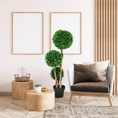 Plante artificielle en pot de 3,5 pi 3 po - pour une utilisation intérieure ou extérieure, au bureau, dans le salon, aspect réaliste, arbre 43,25 po Wipe Clean