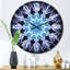 Horloge murale turquoise et blanche Fractal Flowers IV-93381025