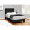 Lit, taille simple, tapissier, chambre à coucher, cadre seulement, jeunesse, adolescent, juvénile, velours, transitionnel
