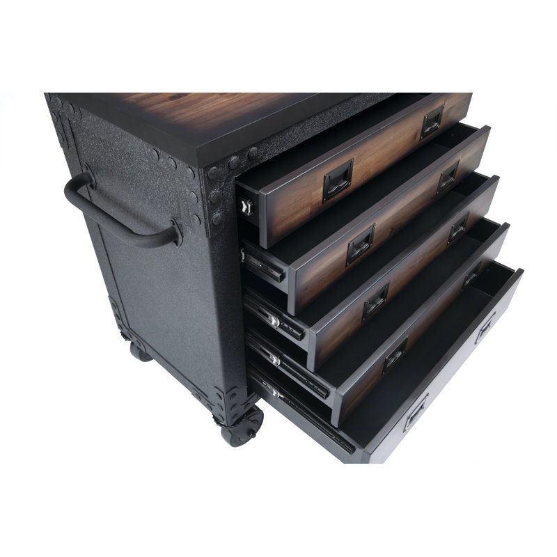 36'' W 5 -Drawer Bottom Rollaway Chest with Wheels