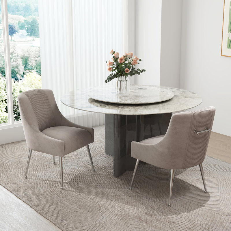 Chaise d'appoint rembourrée en velours Farr avec pieds argentés Farr, Gris