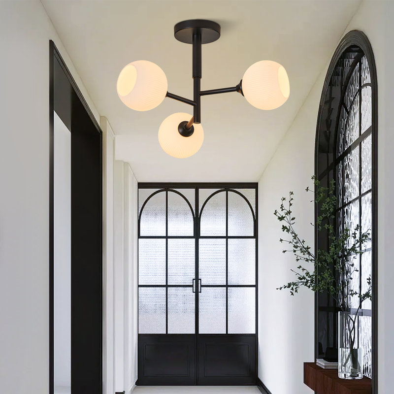 Dymphia 3-light Dimmable Semi Flush Mount