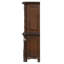 Commode haute Ruth avec incrustations de ronce, 7 tiroirs, bois brun acajou