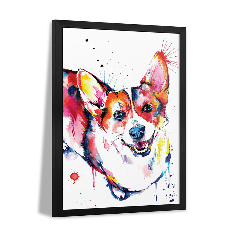 Corgi, affiche encadrée de qualité supérieure par Weekday Best, H 32 po x l 24 po