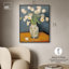 Fleurs blanches dans un vase, art rétro sur toile par Art Remedy-104314155-104314163