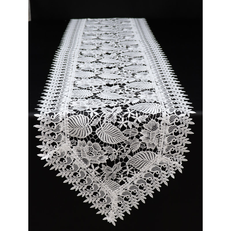 Chemin de table Novelty, 72 po x 16 po, Blanc