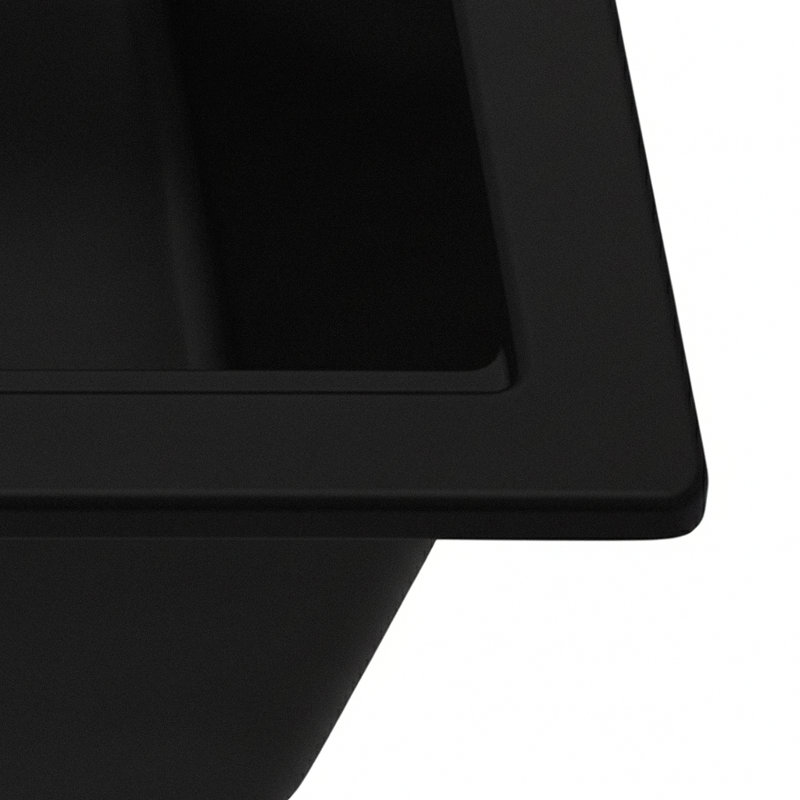 Ruvati 33-inch epiRock Workstation Topmount Kitchen Sink, Charcoal Black
