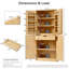 Grand garde-manger de style campagnard de 72 pouces avec design incurvé, tablettes réglables et tiroir caché-123984607