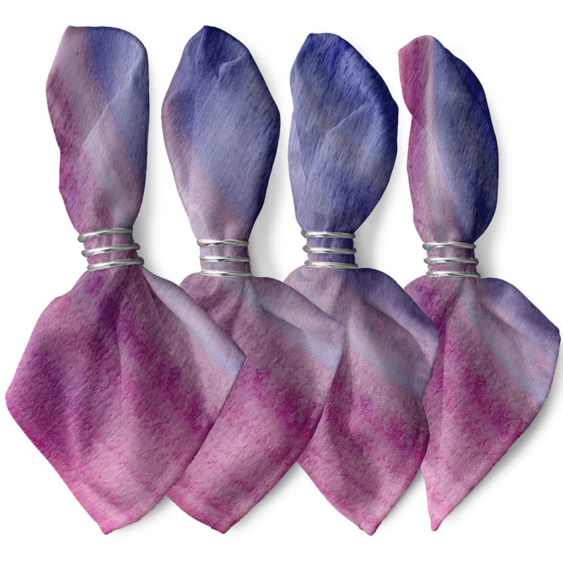 Azaia Polyester Abstract Square Napkin, Pink
