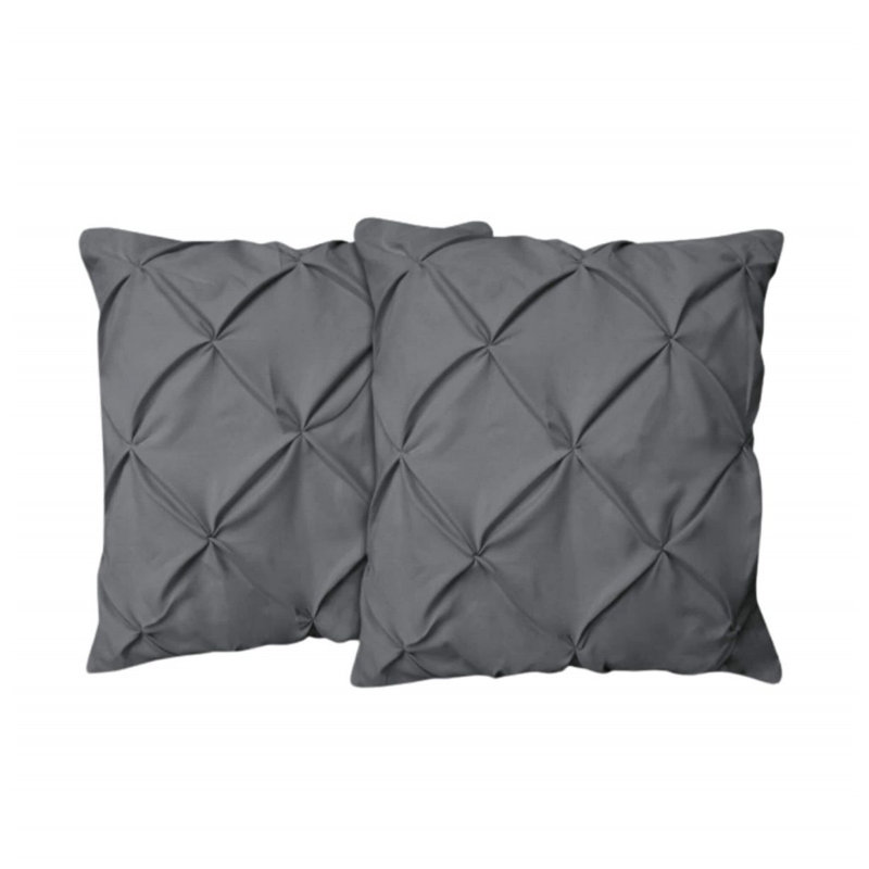 400TC Cotton Pintuck Sateen Solid Euro Sham, 22"H x 22"W, Dark Gray