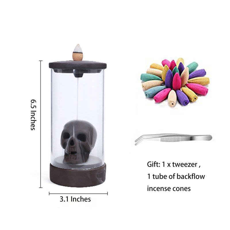 Porte-encens en céramique avec 45 cônes Skull