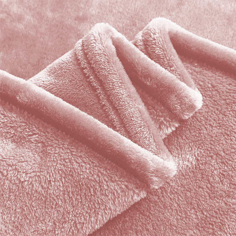 Faux Fur Reversible Fleece Throw Blanket – Soft & Cozy, Single (3'), Pink
