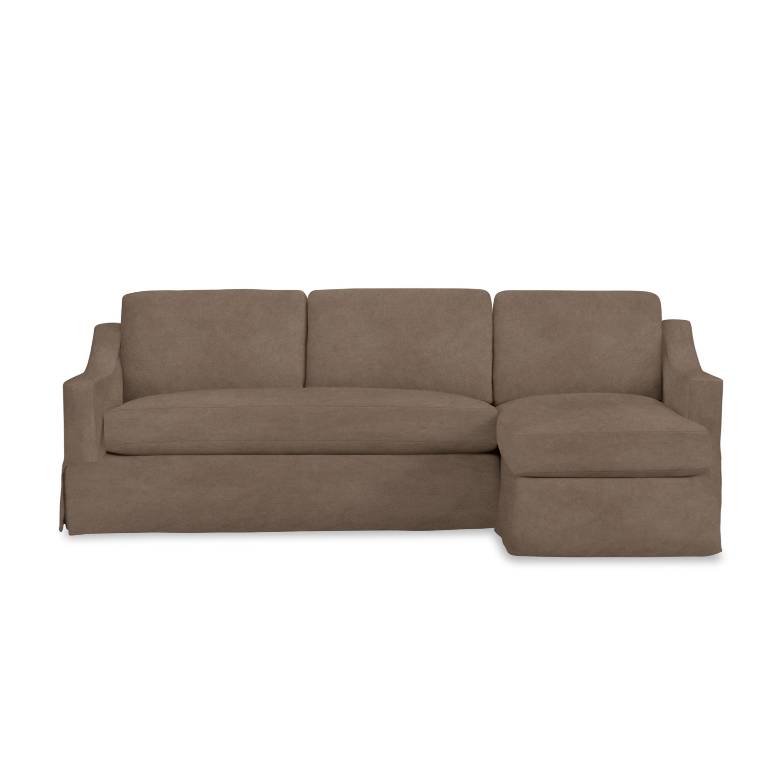 Cranbrook Upholstered Chaise Sectional, Right Hand Facing, Drusky Linen Sustain® Basketweave