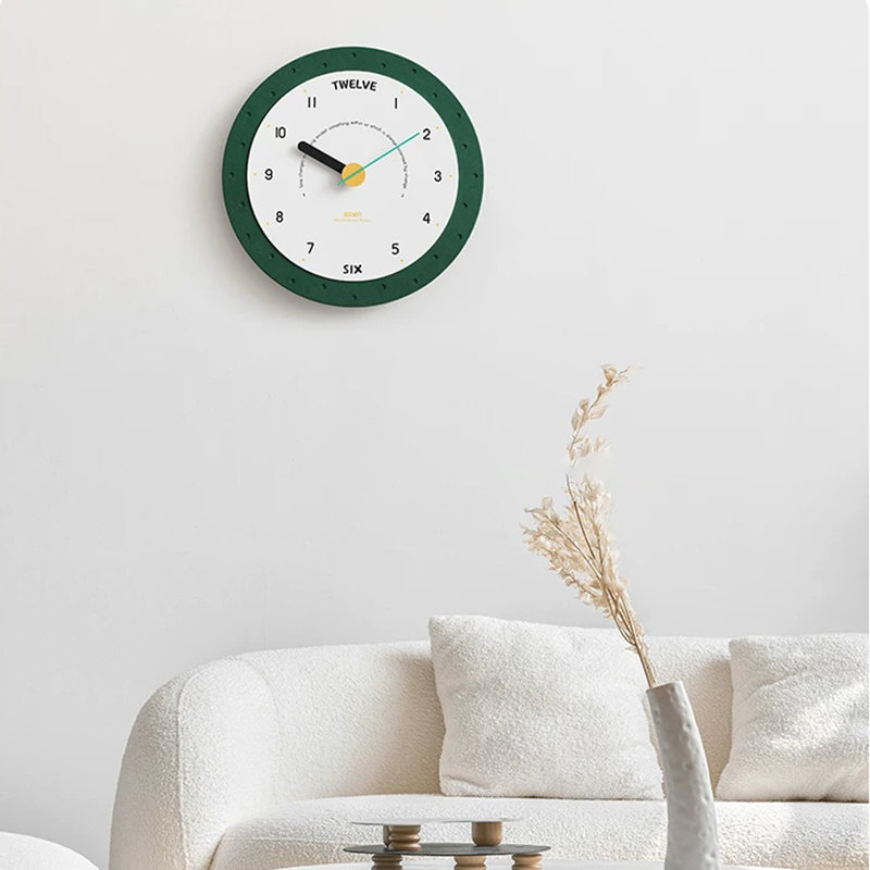 Horloges murales vertes et rondes modernes, Green