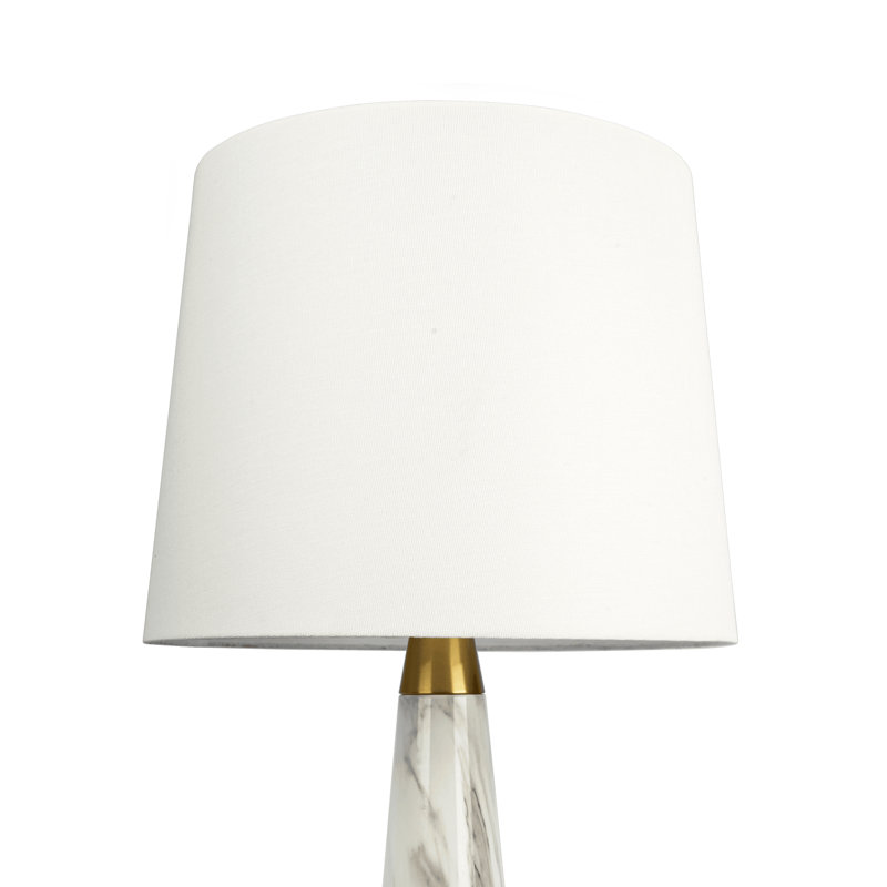 Lampe de table Enclave Hydro White avec interrupteur marche / arrêt et base en faux marbre