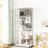 Razuri Tempered Glass Display Cabinet with Mirrored Back Panel, 5-Shelf Curio Cabinet with 2 Door-419955409