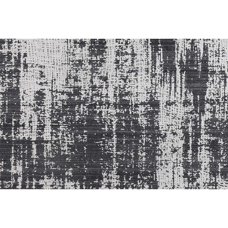 Abstract Area Rug in Charcoal/Silver, Rectangle 6' x 9'