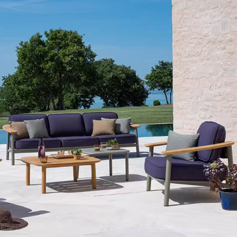 Ensemble de canapé d'extérieur simple moderne à 4 personnes avec coussins pour l'extérieur