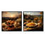 Romantiques pâtes rustiques - ensemble de 2 collages carrés repas et pique-nique-232578500-232578501