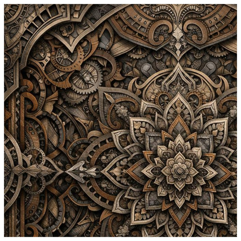 Couvertures de mandala complexes Steampunk, 60 po L x 80 po H