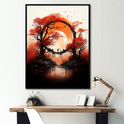 Art gothique rouge, vue de la forêt japonaise 2 - Japon
