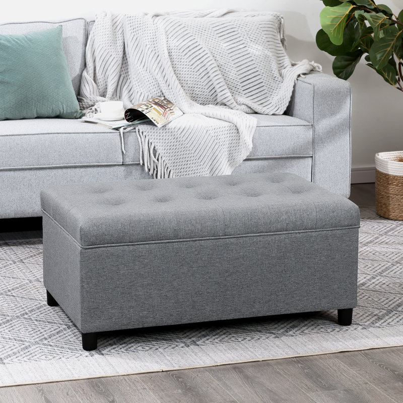 Banc de rangement rabattable, Gris clair