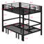 Metal Bunk Bed, Lower Bunk Can Be Pulled Out In Three Sections, Top Bunk Equipped With Safety Rails