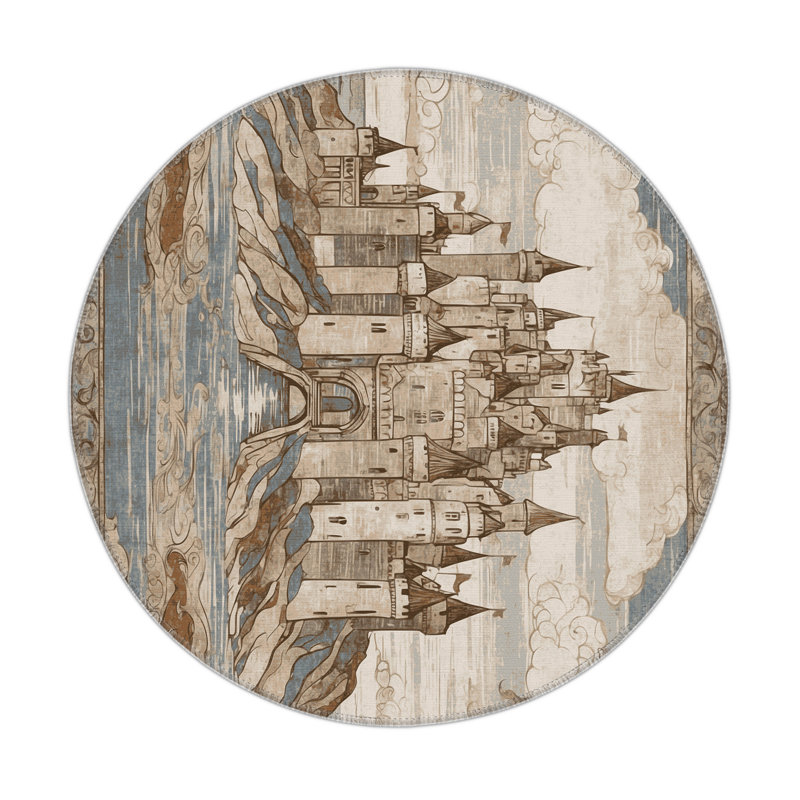 Ancient Majesty Indoor And Outdoor Area Rug, Round 5'