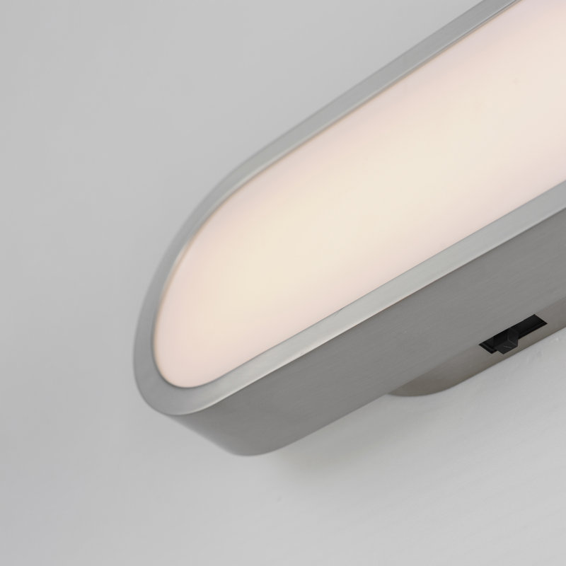 Barre d'éclairage de salle de bain à DEL Lamaria, Blanc / nickel satiné