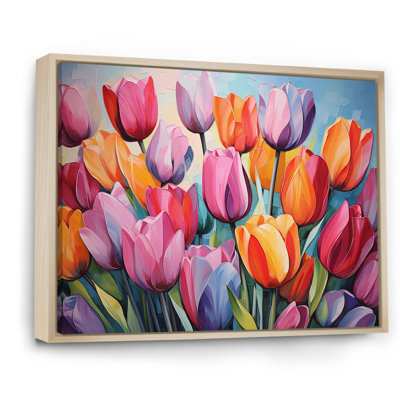 Collage de tulipes multicolores peintes II - tulipes