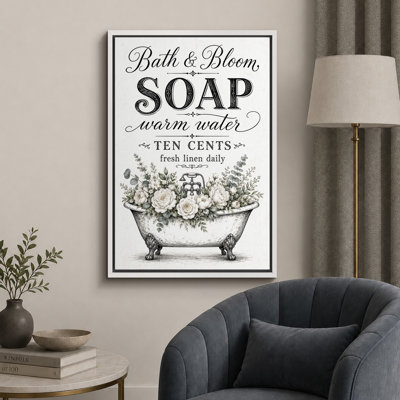 «Vintage Bath and Bloom Soap», impression sur toile, impression sur toile encadrée