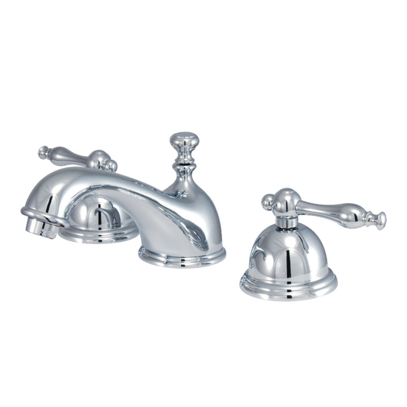 Kingston Brass Naples Two-Handle 3-Hole Deck Mount Widespread Bathroom Faucet with Brass Pop-Up Drain, Oil Rubbed Bronze