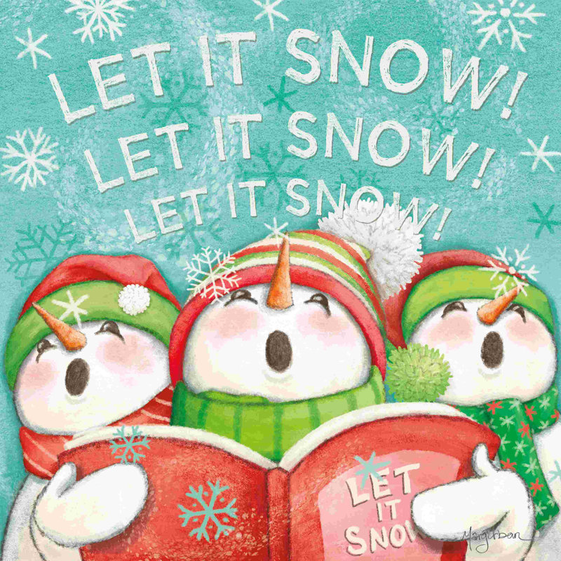 Let It Snow, yeux ouverts - impression sur toile tendue, H 20 po x l 20 po, Non, Toile argentée avec cadre flottant