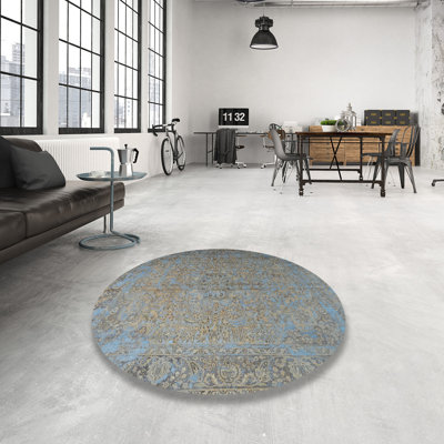 Tapis bleu/brun clair traditionnel