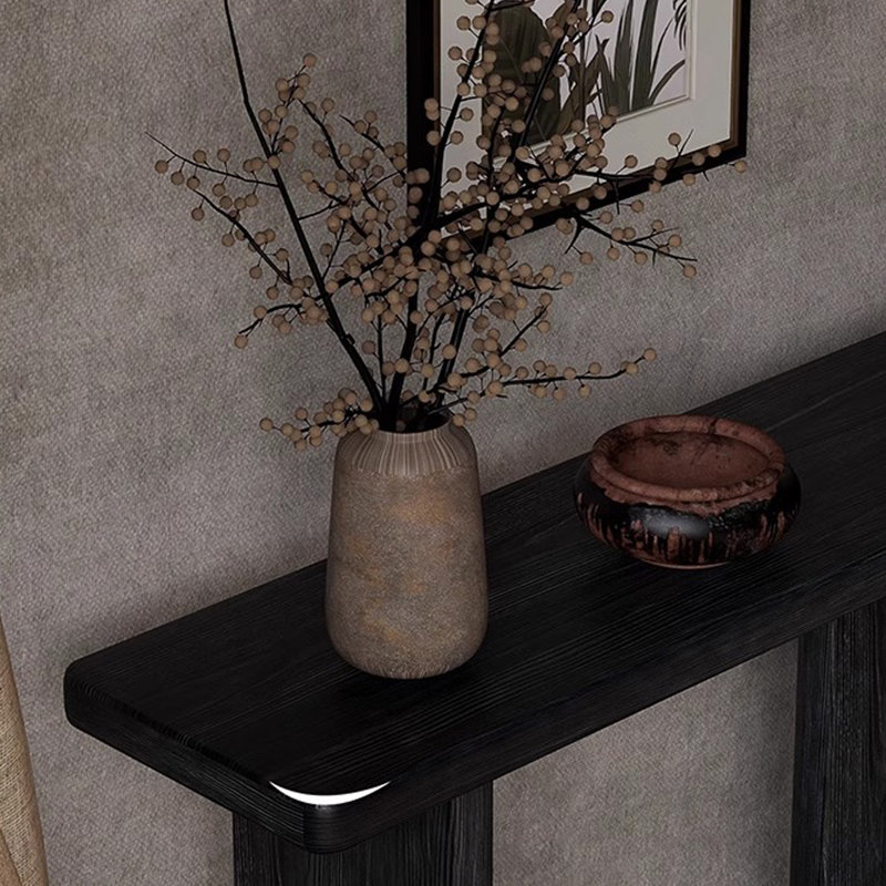 Console Mid-Century moderne en bois massif, H 31,5 po x l 63 po x P 13,8 po