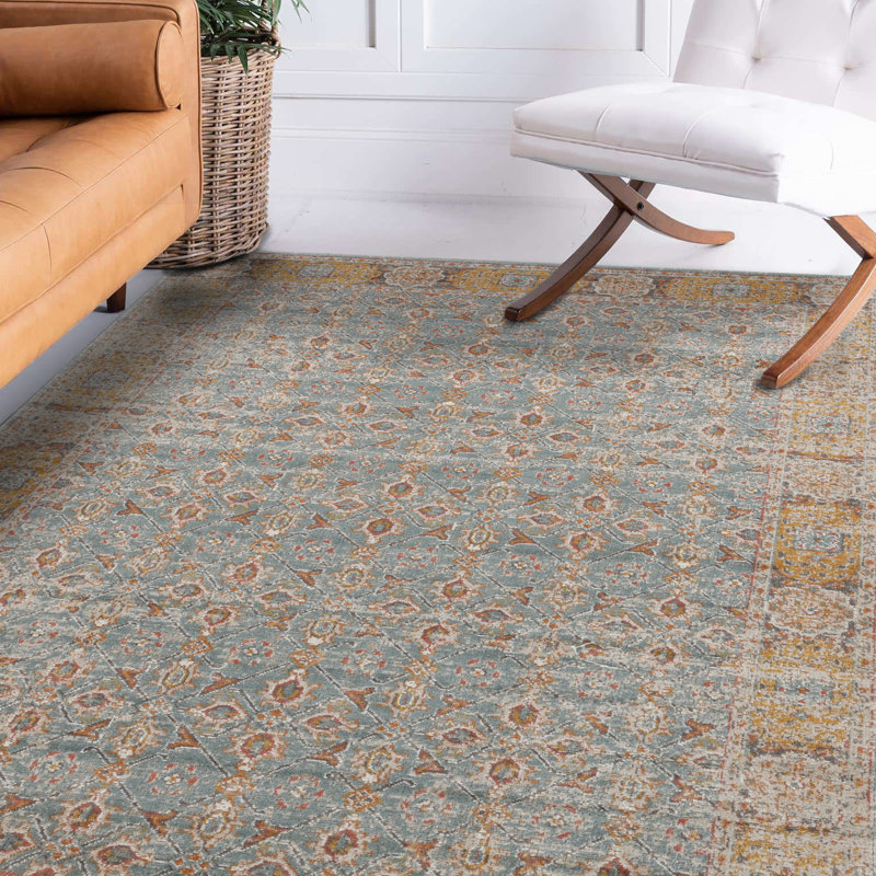 Tapis d'intérieur rétro à tissage plat Botolphus, Rectangle 2 pi 2 po x 3 pi