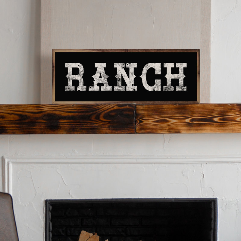 Western Ranch - noir, H 4 po x l 12 po x P 1 po, Noir / blanc