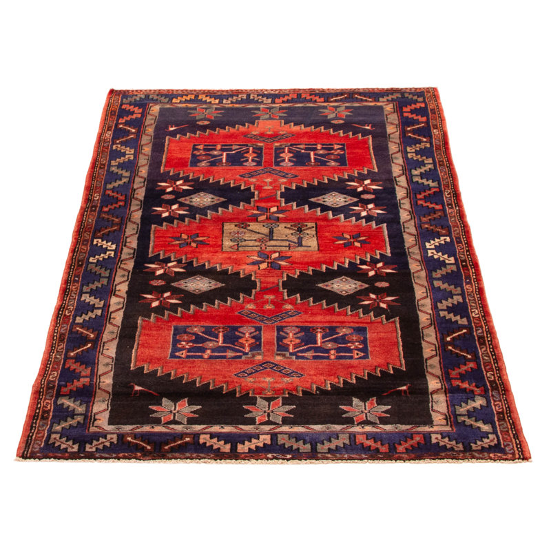 Tapis rouge et bleu marine unique 4 pi 7 po x 7 pi 3 po Andelz