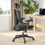 Fauteuil ergonomique en filet, chaise de bureau à haut dossier avec appui-tête, accoudoirs réglables, verrou d'inclinaison à 90-125 ° et coussin large, chaise de travail noire pour la chambre d'étude-129674961