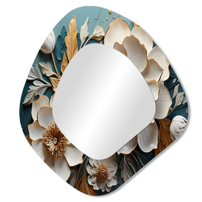 Viaan - Flowers Traditional Asymmetrical Wall Mirror