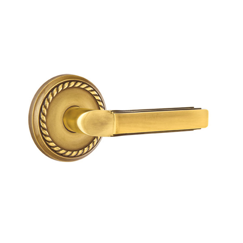 Levier de porte avec rosette Milano, Gauche, Laiton antique français